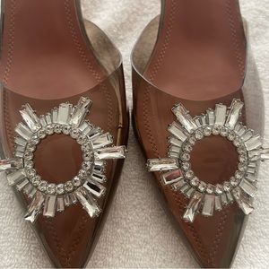 BAYQ Like New Smoke Clear Heel Slingback Rhinestone sandals Heels Size 10